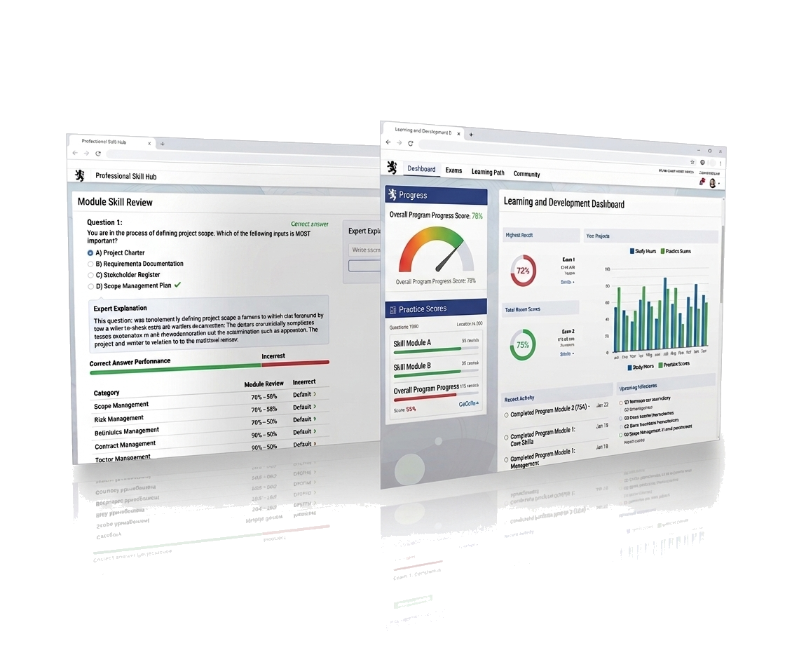 Association Manager Exam progress dashboard preview